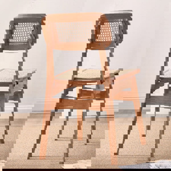 Patten Rattan Dining Chair, Solid Wood-Rit Concept-Rit Concept