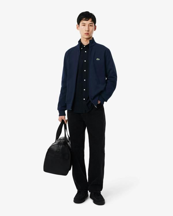 Lacoste Half Zip Mens Fleece Sweatshirt - Navy Blue 166 | CHO | Designer Mens Sweatshirts