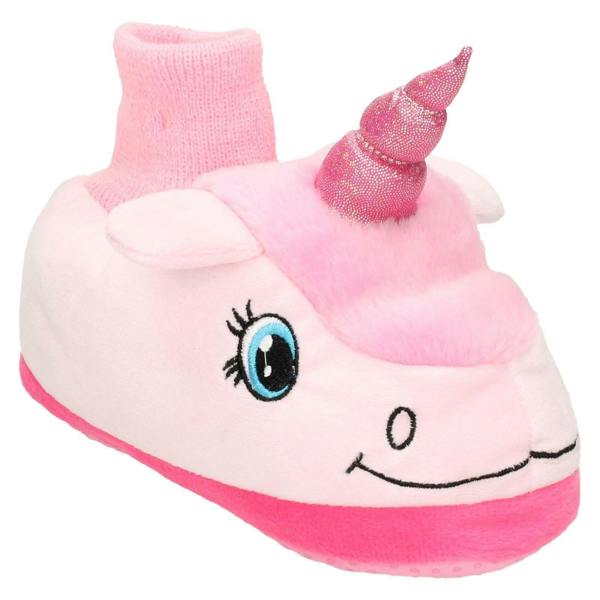 Spot On Girls Junior Spot On Flat Unicorn Bootee Sock Slippers
