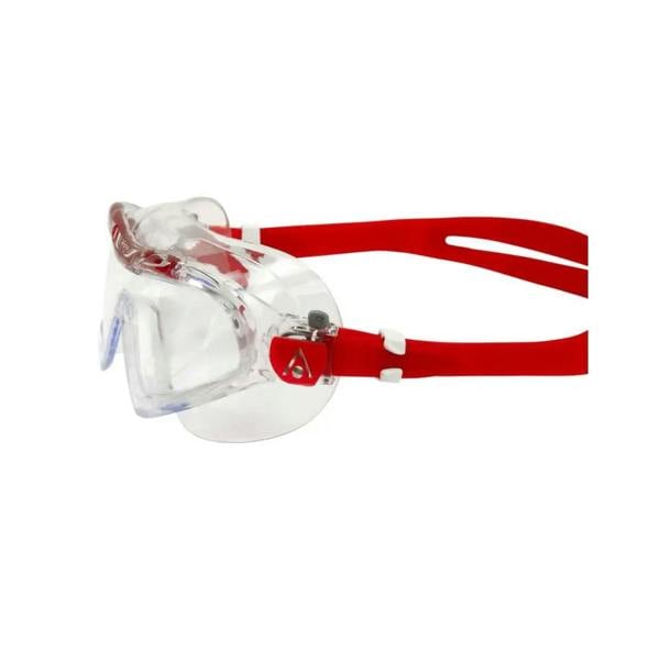 Aqua Sphere Vista XP swim mask with clear lens and red adjustable straps