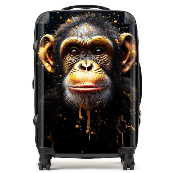 Warren Reed Splashart Cheeky Chimp Face Suitcase