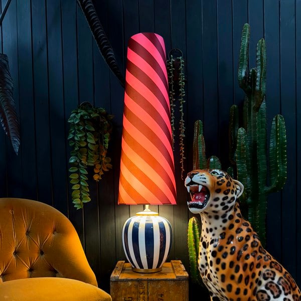 Love Frankie Raspberry Ripple Helter Skelter Oversized Cone Lampshades