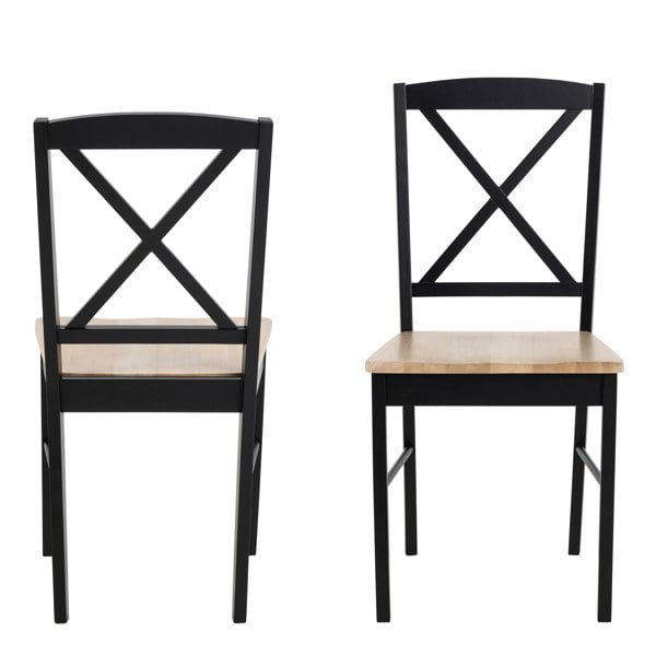 Furniture To Go Elvira Dining Chair in Black and Oak Set of 2
