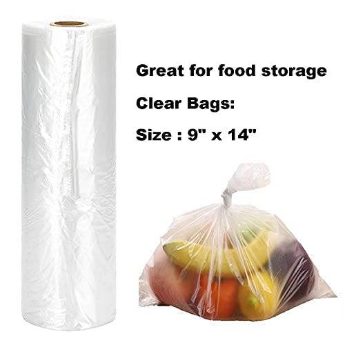 1000 Pcs sandwich bags Plastic Bag Roll Clear Polythene Fruit Vegetable Butchers Counter Bags on a Roll Plastic Food Bags Roll Plastic Sandwich Bags