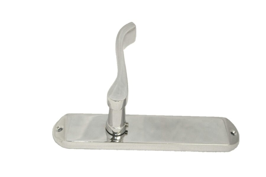 EDH Door Hardware Cadenza Door Handles on Backplate Chrome Scroll Latch Handle