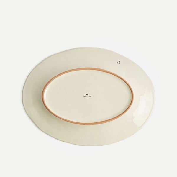 Hot Pottery Serving Platter Burnt Orange
