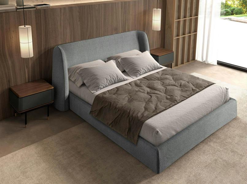 Angel Cerdá Bedside Table in Matt Dark Grey Wood, Black Steel and Walnut Top 7170