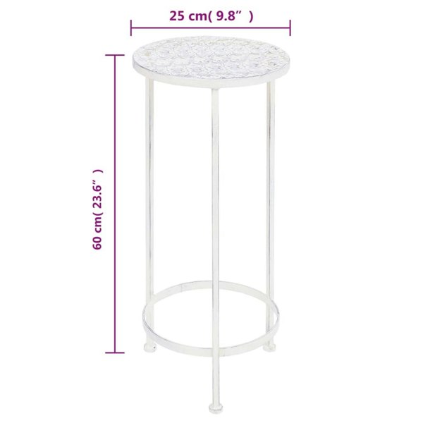 Berkfield Plant Stand Set 3 Pieces Vintage Style Metal Antique White