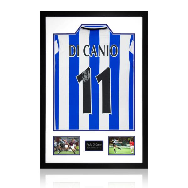Paolo Di Canio Signed Sheffield Wednesday 1998 Home Shirt Premium Frame