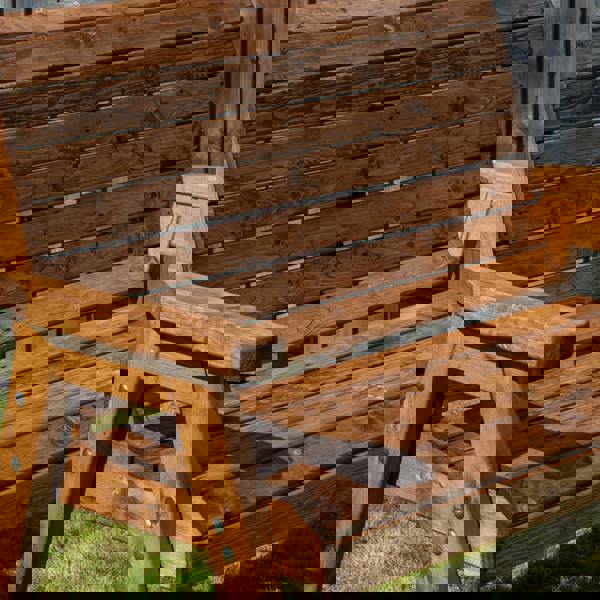 Samuel Alexander Charles Taylor Hand Made Traditional 3 Seater Chunky Rustic Wooden Garden Bench Furniture