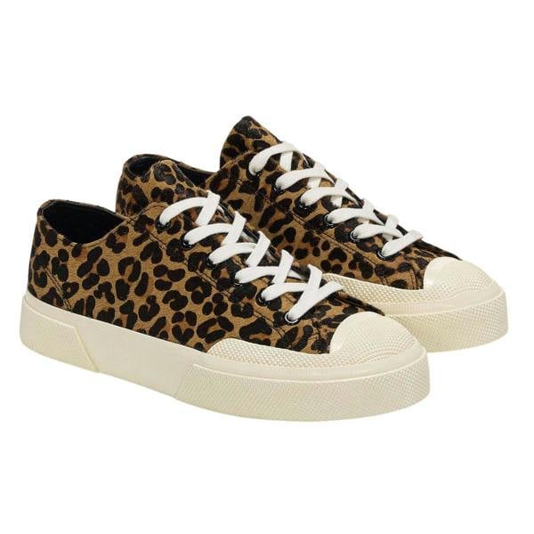Superga Unisex Adult 2432 Works Leopard Print Calf Leather Trainers - Brown/Off White - 