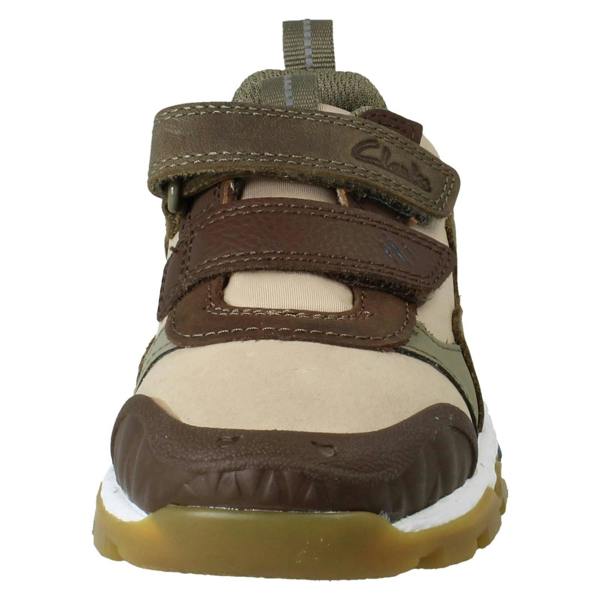 Clarks Boys Clarks Beige/Brown Dinosaur Trainers - Steggy2Track