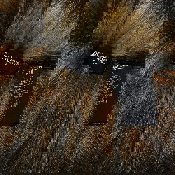 Saint Laurent luxuriously soft faux fur scarf in brown tones