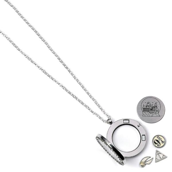 The Carat Shop Harry Potter Floating Charm Locket Necklace with 3 charms