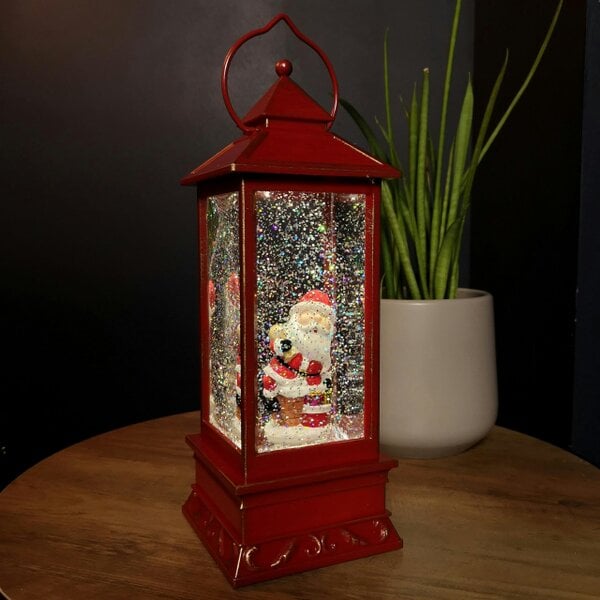 Samuel Alexander 29cm Battery Operated Light up SnowSwirl Santa Chimney Christmas Lantern Decoration