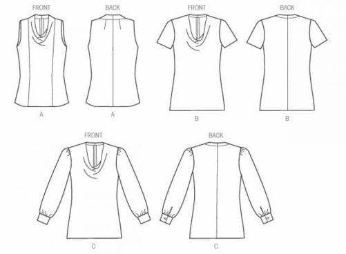 Vogue Sewing Pattern 9006, Tops for Women, 8-10-12-14-16 - Easy