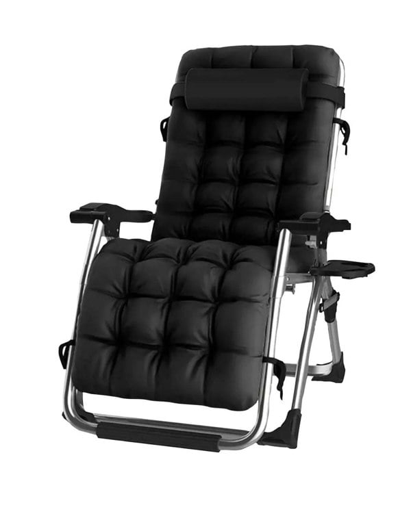 Groundlevel Luxury Gravity Garden Sun Lounger / Relaxer Chair with Cushion