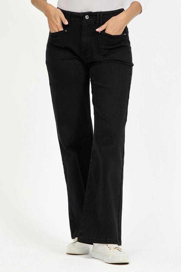 Mudflower Square Pocket Wide Leg Jeans