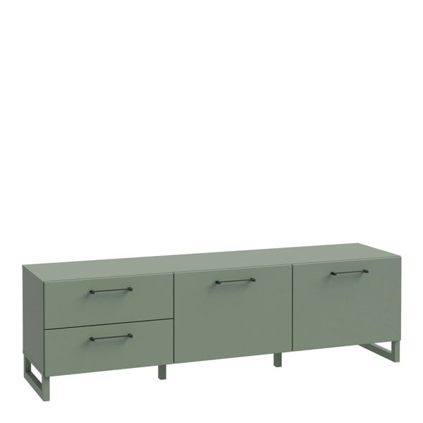 Furniture To Go Sali 2 Door 2 Drawer TV Unit in Sage Green