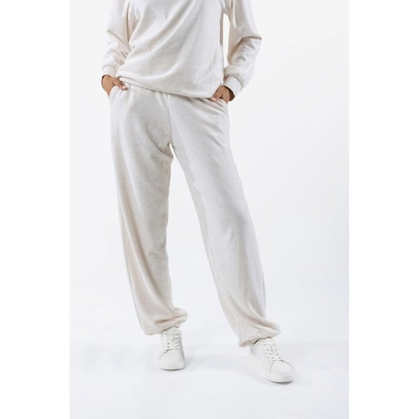 Juicy Couture Davidson Gold Polyester Women's Cream Track Pants