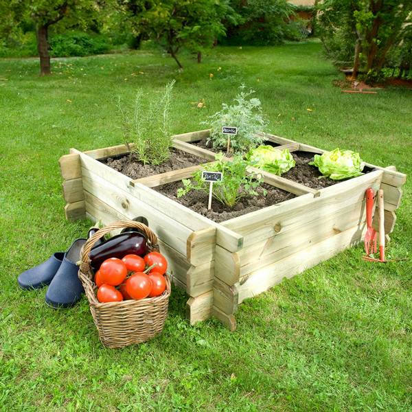 Cerland Basil Wooden Raised Bed 1m x 1m Pressure Treated Vegetable Growing Bed