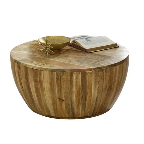 Wyld Haus London Natural Mango Wood Drum Coffee Table
