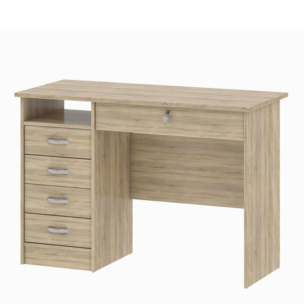 Wyld Haus Billabong Natural Oak Wood Office Desk 5 Drawers