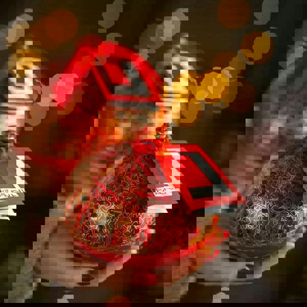 Large Handmade Bonbonnière filled with Dark Chocolate Coated Coffee Beans, Palm Oil Free, 260g