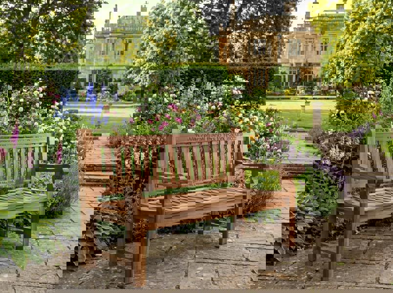 Memorials Direct Premium Chunky Teak Memorial Bench, Add Your Personal Engraving