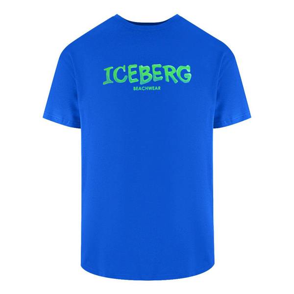 Iceberg Ice Iceberg Bold Logo Blue T-Shirt