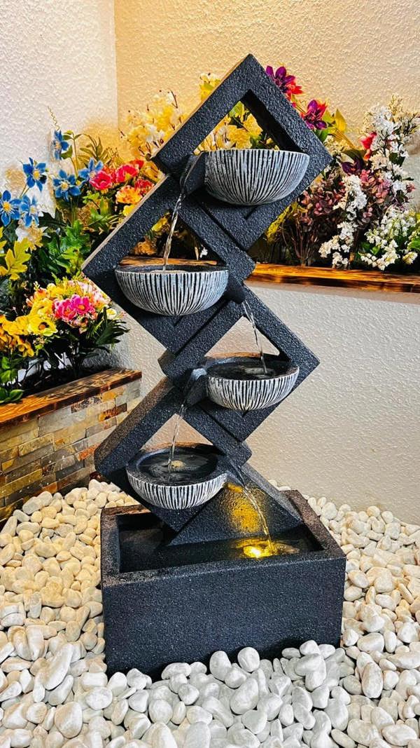 Tranquillity Water Features Diamond Pouring Bowls Contemporary Water Feature