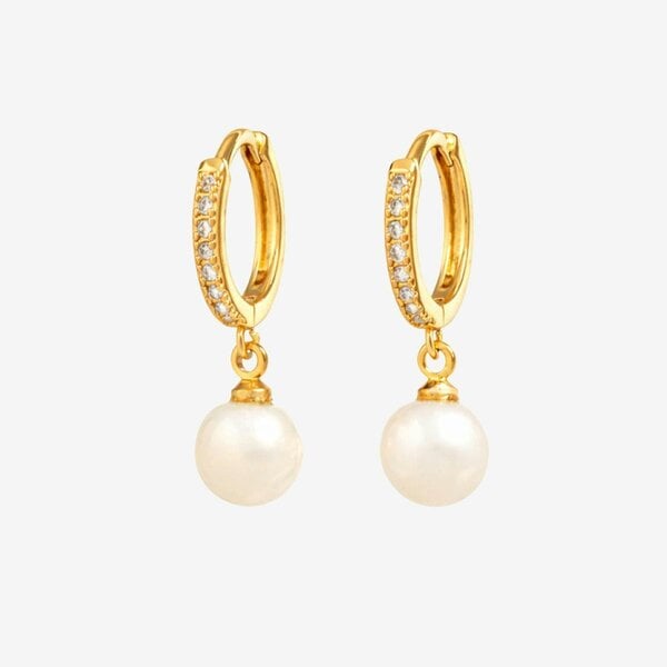 Uchi & Soto Shinju Gold Pearl Hoops