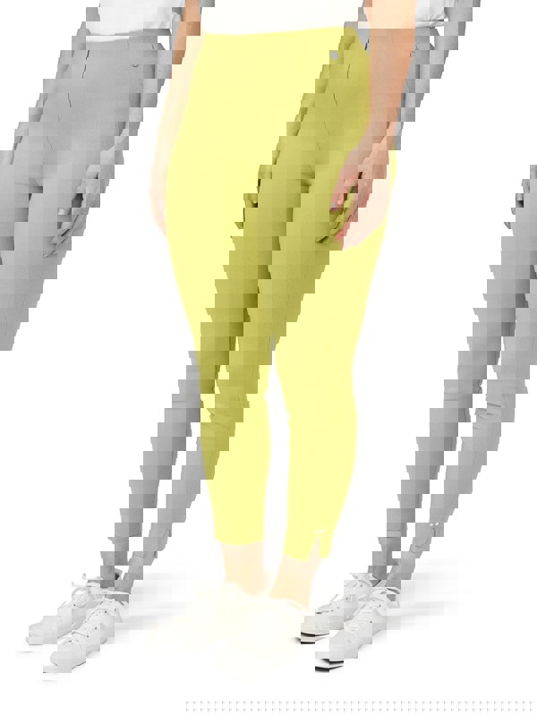 PennyPlain Cropped Bengaline Capri Trousers - Pistachio