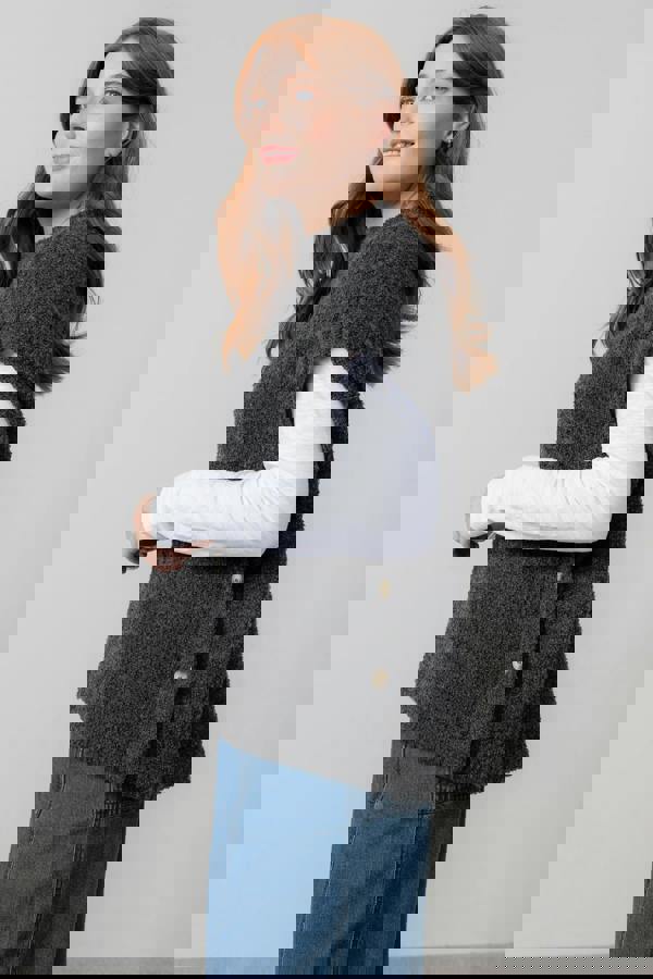 Lily & Me Tabitha Boucle Knit Tank Charcoal