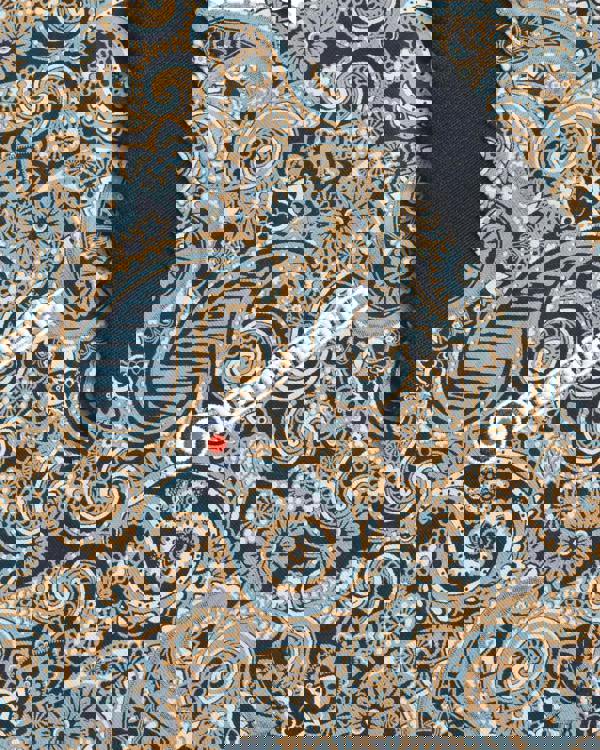 Lambretta Mens Classic Paisley Print Mod Retro Ska Casual Polo