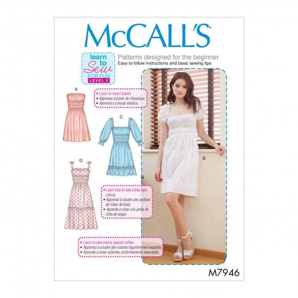McCalls 7946 Paper Sewing Pattern – Women's Dress, Beginner, Easy