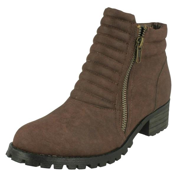 Spot On Ladies Spot On Chunky Ankle Boots