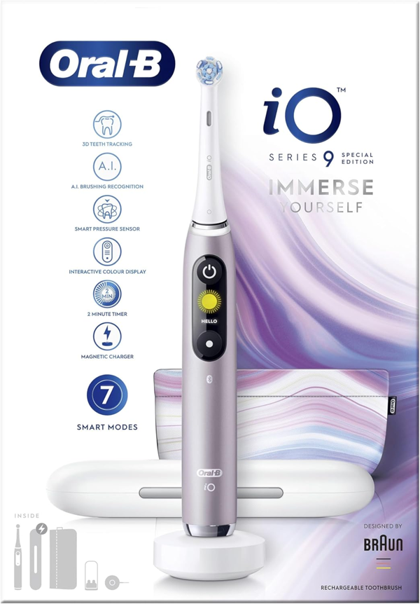 Oral-B iO9 Rose Quartz IMMERSE Electric Toothbrush - Pink