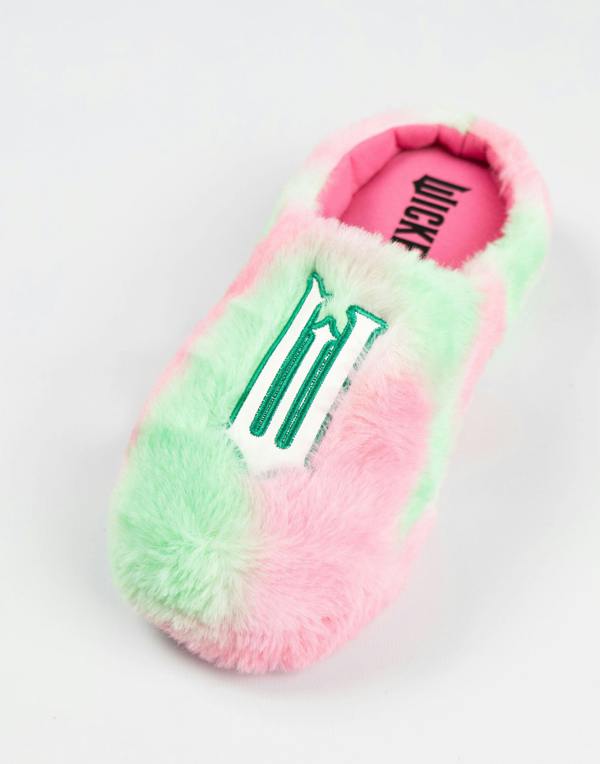 Wicked Womens Multicoloured Logo Mule Slippers