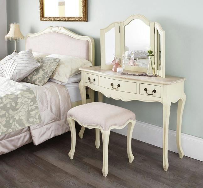 Statement Furniture Juliette Upholstered Stool French Dressing Table Seat Assembled