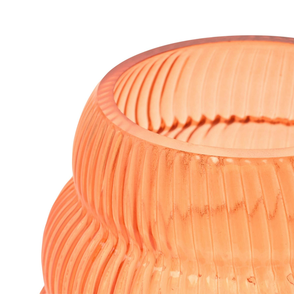 Hestia Brown Ribbed Glass Cone Vase