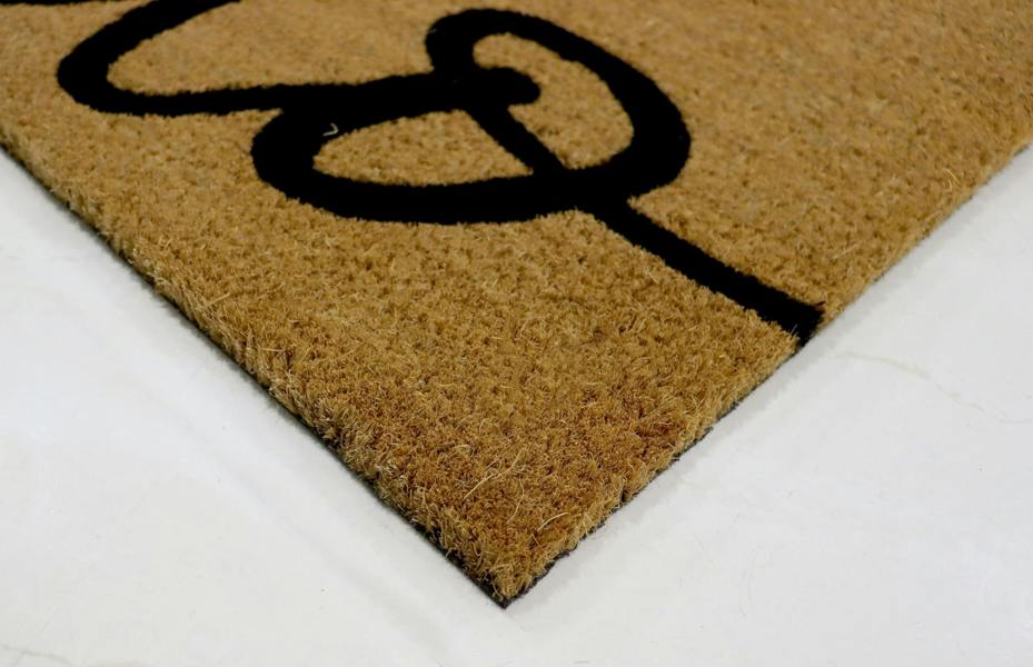 A.Unique Home 15mm Coir Doormat Non-Slip PVC Back - Hello 40x80cm