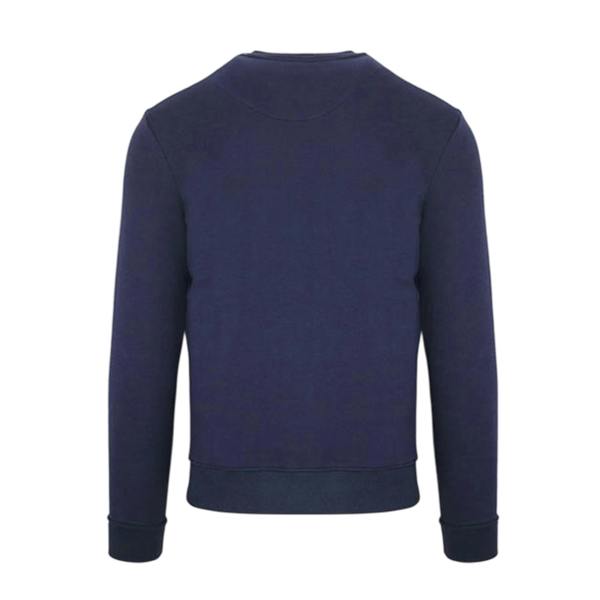 Aquascutum Mens Stripe Detail Crew Neck Long-Sleeved Sweatshirt - Navy - 