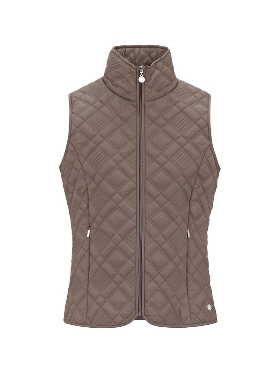 PennyPlain Diamond Quilt Gilet - Latte
