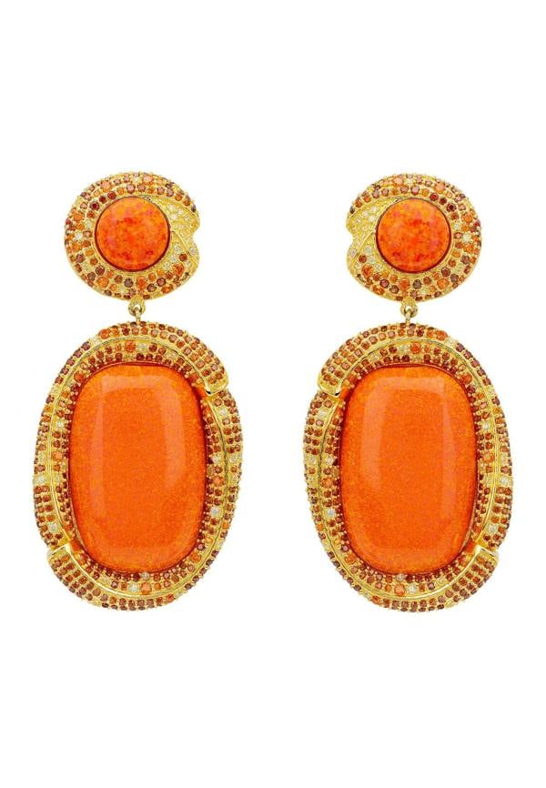 Latelita Fiorella Fire Opal Drop Earrings Gold