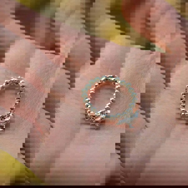 Sterling Silver Ball Bead Ring With Homing Pigeon Charm - MYLEE London