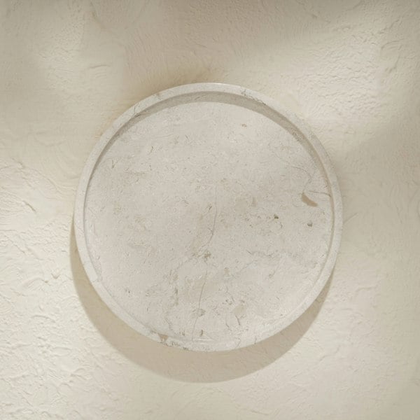 Round marble vanity tray four colours genuine stone bathroom