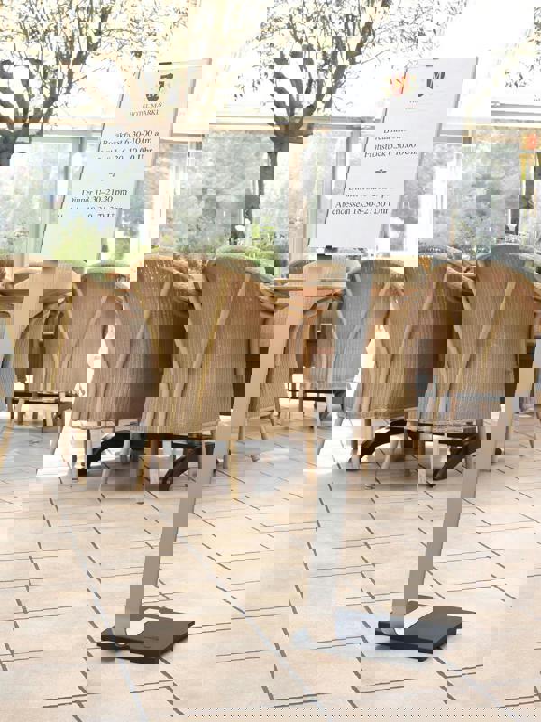 Durable INFO SIGN Aluminium Display Panel Info Floor Stand A3 | 1.25m | Silver