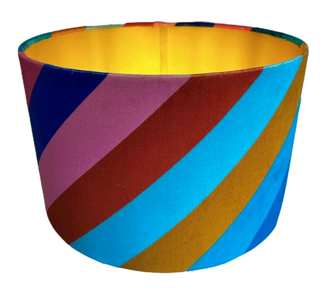 Lampshades By Hannah Bright Sherbet Stripe Velvet Lampshade