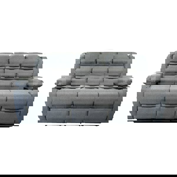 Furnishings For Less Manhattan Grey Fabric Reclining 3 Seater Sofa